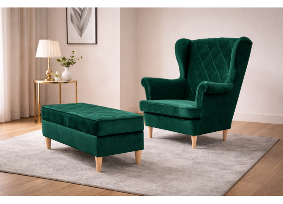 Uszak Caro z podnóżkiem...